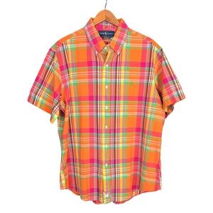 Polo Ralph Lauren Men's Custom Fit Madras Cotton Button Down Shirt Size XL NWT